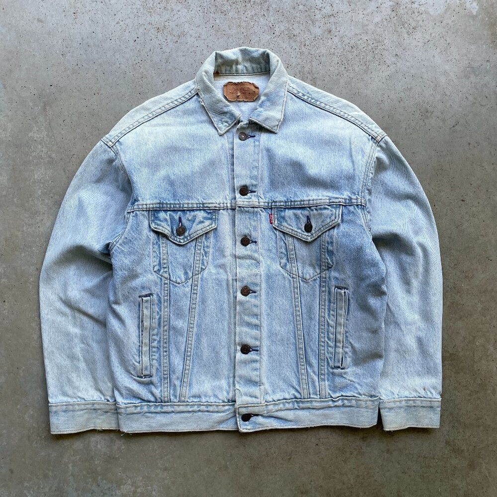 Vintage 1980's Levi's Denim Jacket Trucker Type III Men's Small Light Wash USA